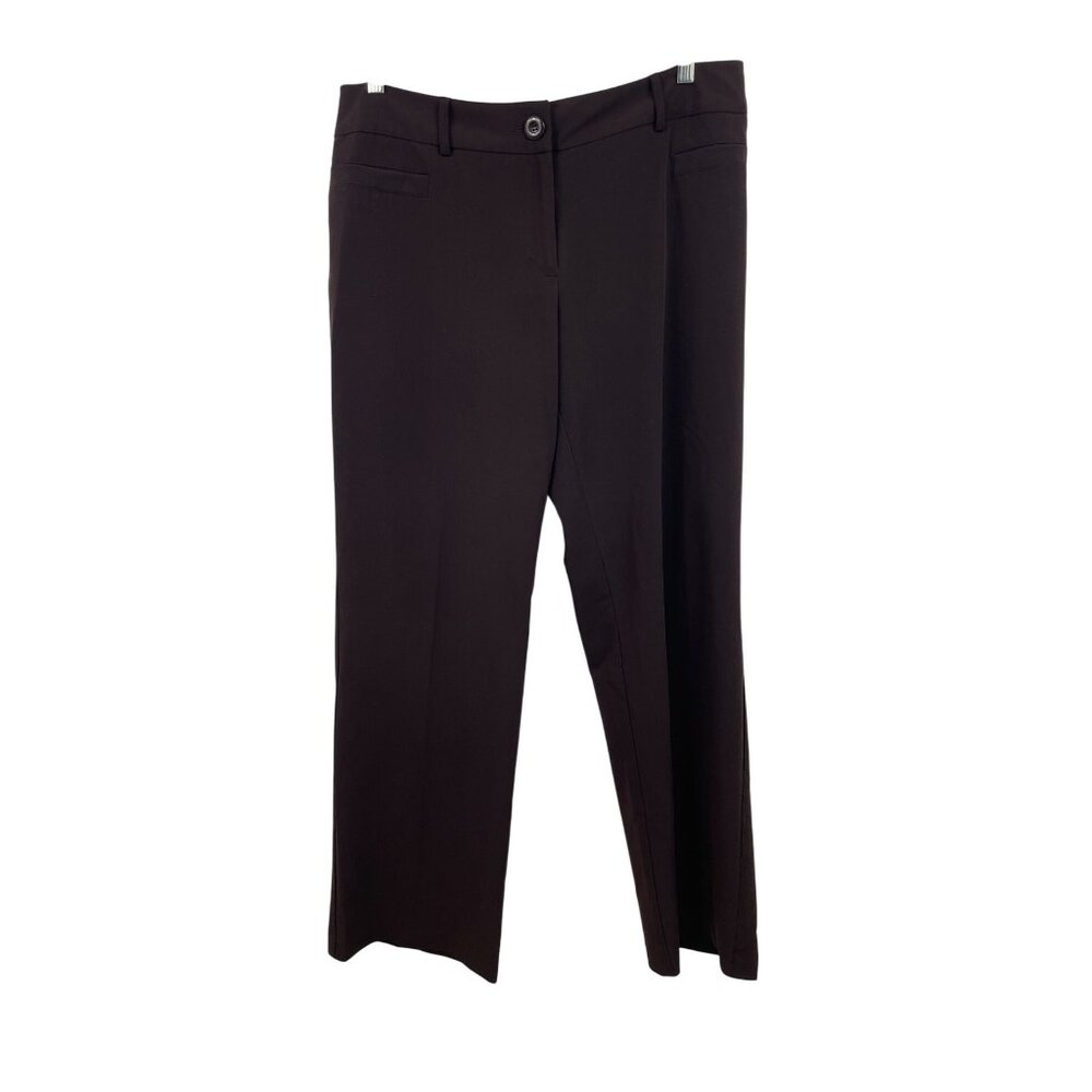 Studio 1940 Womens Size 14 Brown Solid Wide Leg Trouser Pants - Picture 1 of 6